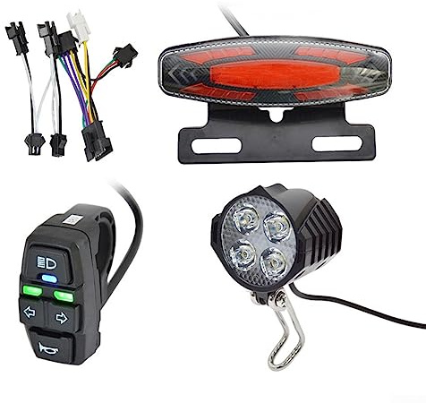 Electric Bike Light Kit,36V/48V Ebike Headlight Tail Lights Lamp Electric Turn Signal Light