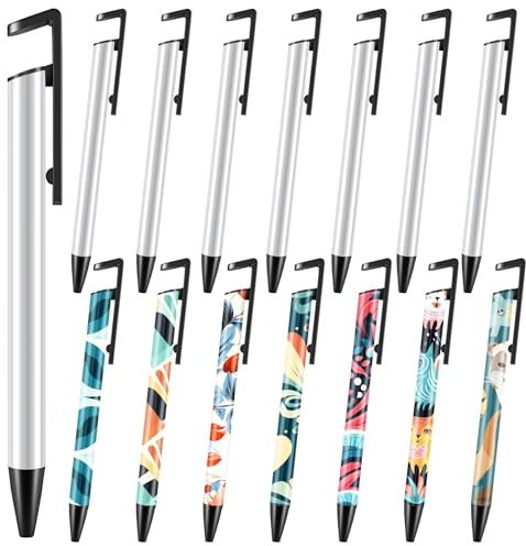 NIZEAMI Lot de 15 stylos à bille rétractables pour sublimation, avec film rétractable, pour Noël, bureau, école