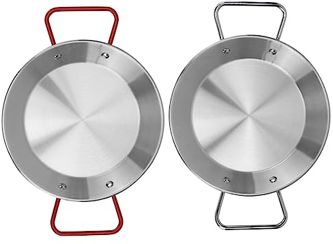 BESTonZON 2pièces Assiette De Dessert Acier Inoxydable Avec Poignées Plateau De Service Pratique Pour Pique- Et Rangement De Snacks Naturel