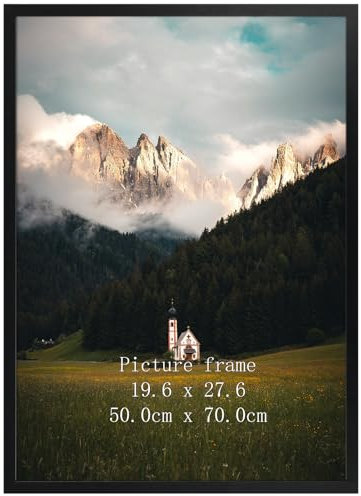 Giftgarden 50x70cm Frame Black, Aluminum Picture Frames 50cm x 70cm for Puzzles, Large Poster frame for Wall-Mounted Horizontal or Vertical Display