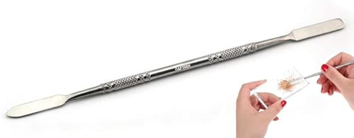 Set di spatole per trucco in metallo, professionale, in acciaio inox, per cosmetici, spatola lunga in metallo, strumento per miscelazione e svasatura, 6,5 pollici