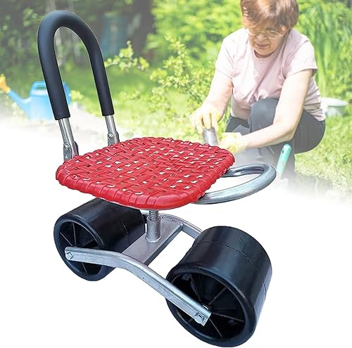 OZBME Rolling garden seat, Work Seat for Elderly Seniors, Swivel Stool, Garden Scooter, Gardening Cart, for Planting