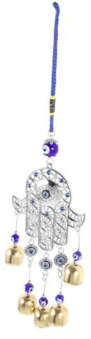 FUNOMOCYA Colgante De Ojo Turco De Metal Campana De Viento Amuleto Decorativo para Hogar Protección Mala Suerte Adorno De Palma para Cumpleaños y Celebraciones
