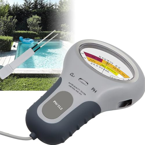 Testeur de chlore et de pH pour piscine, testeur portable d'analyse de la qualité de l'eau, grand écran, avec sonde, facile à transporter, pour piscine, culture hydroponique, piscines, spas, eau potab