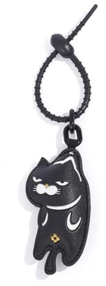 HFLZBRO Schwarze Katze Taschendekoration für Handtaschen, Schlüsselanhänger Zubehör für Rucksäcke, Geschenk für Mädchen und Frauen, Schwarz, Einheitsgröße