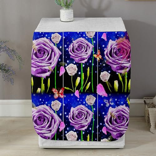 Odot 3D Copri Lavatrice Esterni, Coprilavatrice da Esterno Antipolvere Anti Sunlight, Copertura per Lavatrice e Asciugatrice con Aperture Frontali (Rosa Viola Chiaro,S-capacità 4-7,5 kg)