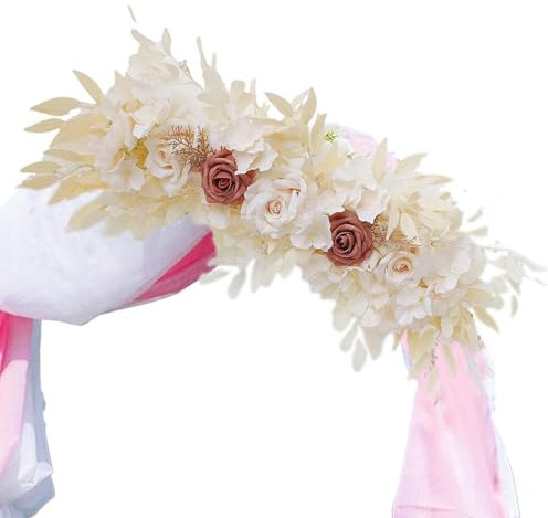 Yhsioaklo Hochzeitsbogen Blumen | Künstliche Blumengirlande Hochzeitsbogen Blumen | Blumengirlande – Floral Swag Grüne Blätter Blume für Tür Fenster Heimdekoration