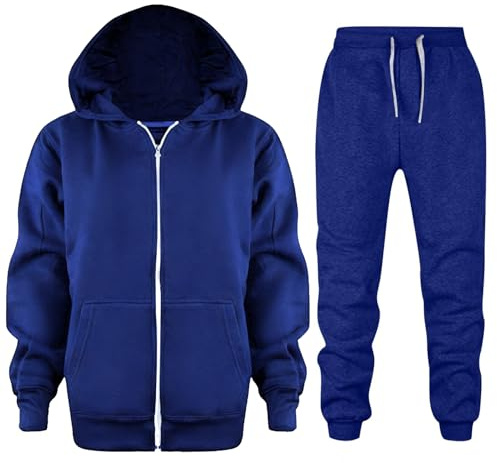 Ensemble Survetement Garcon Sport 3-12 Ans - Sweats à Capuche avec Poche Uni Pull Manteau Veste Zippée Manche Longue Pantalon Jogging Enfant Hiver