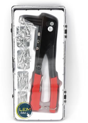 Cofanetto Rivettatrice manuale Pinza per rivetti con un assortimento di 100 rivetti ciechi