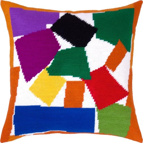 Brvsk The Snail Broderi kit med tryckt gobelängduk (40 × 40 cm) – broderikudde kit för kreativ heminredning – handarbetskit för vuxna nybörjare
