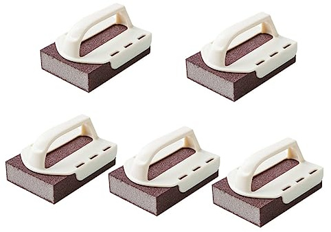 Ipetboom 5pcs Sponge Scrubbers Handle Cleaning Blocks for Kitchen Decontamination Random Colors for Dishes Pots Sinks and Range Hoods
