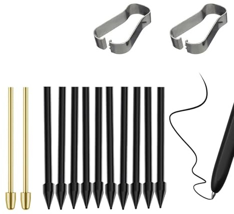 Tips/Nibs Replacement for Samsung Galaxy Tab S10+/S10 Ultra/S9/S9 Ultra/S8/S8+/S8 Ultra/S7/S7 FE/S6 Lite/S22/S23/S24/S25 Ultra S Pen (2 Gold+10 Black)