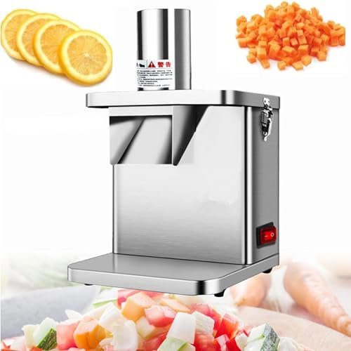 XSDAJSD Tritatutto Elettrico per Verdure, Tritatutto Commerciale da 250 Watt, grattugia Automatica per cipolle e Patate, tagliafrutta con Funzione di Taglio a cubetti