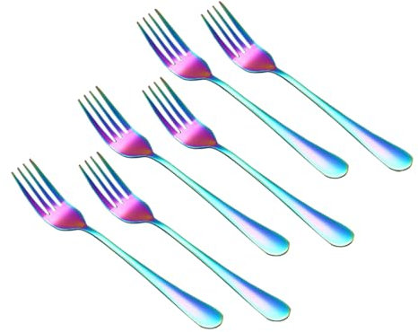 Mikinona 6 Pièces Fourchettes Acier Inoxydable Pour Service De Table Fourchettes De Cuisine Occidentale Design Simple Et Pratique