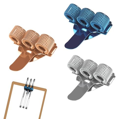 3 Stück Krankenschwester Zubehör Edelstahl Stifthalter Verstellbarer Dreilöcher Stifthalter Krankenschwester,Metall Stiftehalter Kasack,Nurse Accessories Clip für Kasack (Tiefblau Roségold Silber)