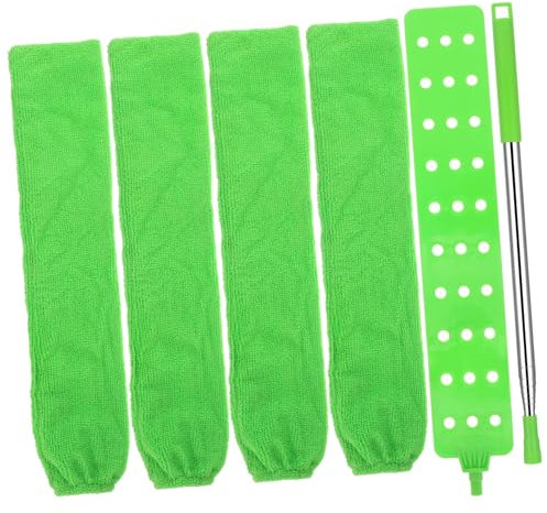 BUGUUYO Plumeau Rétractable Plat Pour Espaces Sous Meubles Manche Extensible Avec Chiffons De Rechange Lavables Pour Nettoyage Ménager