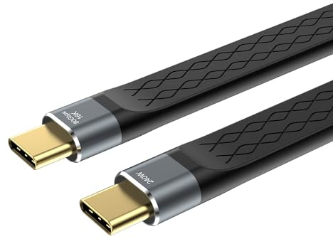 CableDeconn Thunderbolt 5 80Gbps 1pc/Lot USB 4 Erweiterung 12CM Flach Kurze Datenübertragungen Ladekabel Männlich zu Männlich 240W 16K Videoverbindung Kompatibel mit MacBook