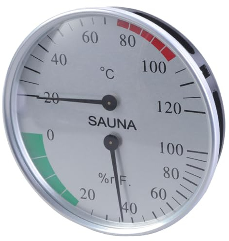 JINPIAOPIAO Wall Mounted Temperature Humidity Measurement Meter Clear Scale Steam Room Thermometers Hygrometer Gauge for Sauna Room