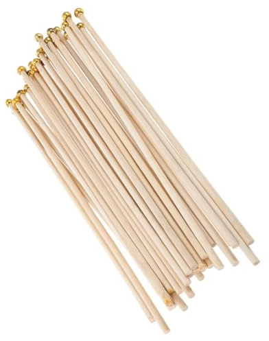 Gogogmee Set 25 Aste Portabandiera in Bambù 40 CM Bastone Portabandiera per Festa e Sport Pennoni Portatili per Bandiera di Casa e Artigianato per Decorazioni Esterne e Eventi