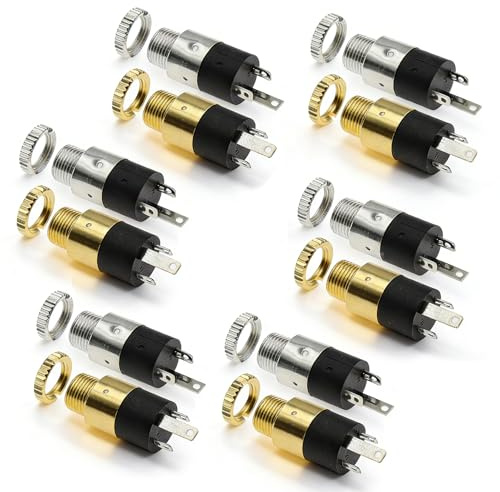 Ztolbriy 12x 3,5mm Klinkenstecker Stereo für Schalttafel - Vergoldet, 3-Polig mit Lötpins für Audio-Anschlüsse in Heim & Studio