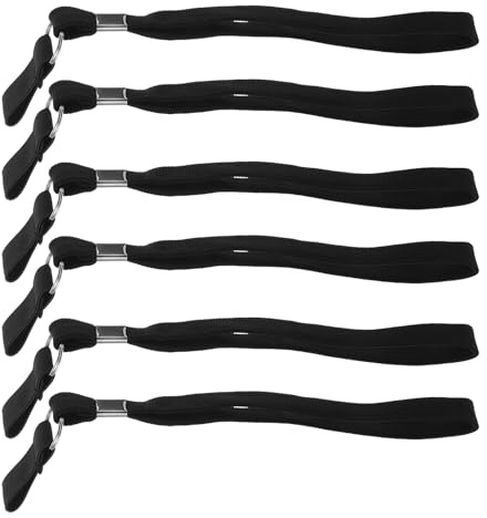 WATIIFUFU Lot de 6 Dragonnes Réglables Anti-chute pour Canne de Marche, Sangles Noires en Tissu Doux Bande Réfléchissante Haute Visibilité, Accessoires Sécurisés pour Poignets, Usage