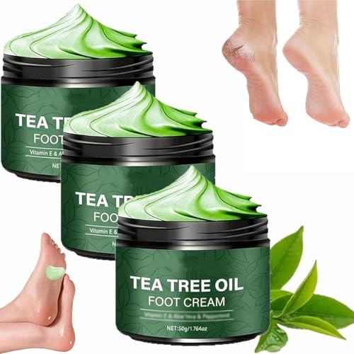Crème hydratante à l'aloe vera et à l'arbre à thé, crème hydratante pour les pieds secs, nourrissante et hydratante (3 pièces)