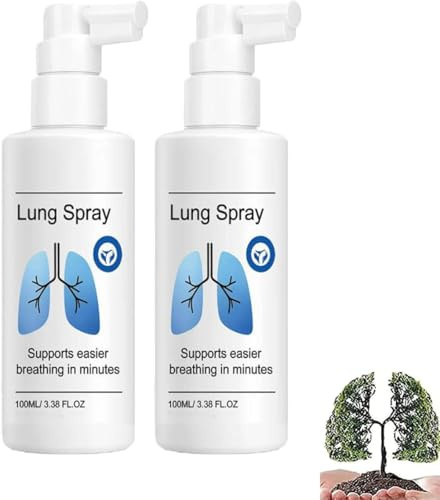 Aurevix Lung Spray,100ml Herbal Spray Cleansing Lung,LungCare Support,Herbal Lung Cleansing Sprays, Difficulty Coughing up Phlegm, Shortness of Breath, Excessivemucus and Bronchitis (2 Pcs)