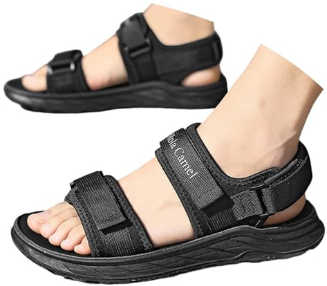Barefoot Sandals for Men Barefoot Trekking Sandals Wide Feet Beach Sandals Outdoor Trekking Barefoot Sandals with Soft Footbed Hiking Sandals for Summer Beach Hiking, black, 9 UK