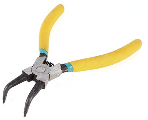 Aexit Hand Zangen & Kneifzangen Tool Metall Externe Bent Sicherungsringzange Gelb Sicherungsringzangen 15,2 cm Länge
