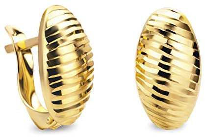 14 Karat 585 Gold Ohrringe Creolen Gelbgold Glänzend Ohrschmuck – SIT14