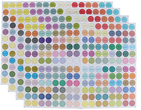 Etiketten für Flaschen, Aromatherapie, Parfüm, ätherisches Öl, mit Blanko-Etiketten, geeignet für 13 mm Flaschenverschluss, 4 Bögen