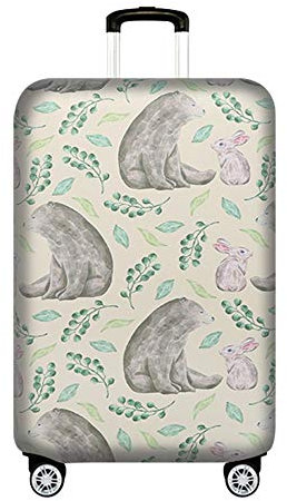 Chickw1 Gepäck Cover,Elastisch Kofferhülle Waschbar Drucken Anti-Kratzer Staubdicht Hülle Luggage Cover Kofferschutzhülle Von 18 bis 32 Zoll. (Bär,XL (29-32))