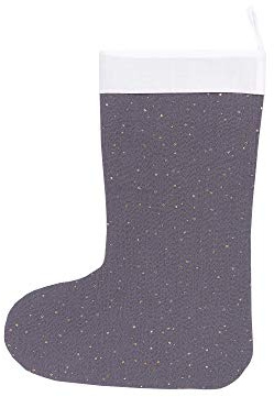 KraftKids Weihnachtsstiefel in Musselin goldene Punkte auf Grau, Nikolaus Stiefel aus 100% Baumwolle, 36 cm hoch, Weihnachtssocke im Innern versteift, Weihnachtsstrumpf zum Aufhängen