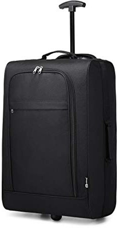 KONO leicht kabinentrolley Handgepäck Koffer Softcase Kleiner Koffer für Flugzeug Handgepäck für Lufthansa Eurowings Ryanair Rollkoffer Trolley Stoffkoffer 53 x 36 x 18 cm(Schwarz)