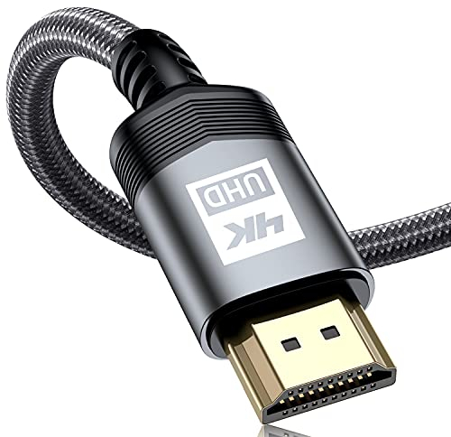 sweguard 4K HDMI Kabel 5Meter, HDMI 2.0 auf HDMI Kabel 4K@60Hz 18Gbps Nylon Geflechtkabel, vergoldete Anschlüsse mit Ethernet/Audio Rückkanal, kompatibel Video 4K UHD 2160p,HD 1080p, Xbox PS4 (Grau)