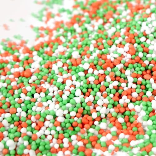 Streuselheld Christmas 40g weihnachtliche Zuckerstreusel | Christmas Sprinkles als Topping für Weihnachtsplätzchen, Nonpareille in Grün, Rot und Weiß essbare Deko-Streusel