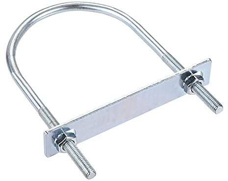 sourcing map 1 Satz M8 Runde U-Bolzen Bügelbolzen Stahl 90mm Innenbreite 150mm Länge mit Mutternrahmen und Befestigungselementen