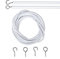 Cuerdas de Cable de Alambre para Barras de Cortina de Red, 2M, Gusanillo con 2 Ganchos y 2 Ojos. Accesorios. Blanco.