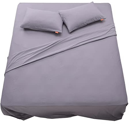 SweetNight Parure de Lit 4 Pièces (Drap Housse 135x190x30cm, Drap Plat 230x260cm, 2*Taie d'oreiller 50x80cm) Ensemble Parure de Lit Drap 135x190 Complet, Vert