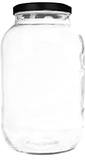 mikken XL Einmachglas 3400 ml mit Schraubverschluss schwarz, Vorratsglas Glasdose
