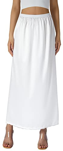 Geagodelia Jupon de Fond sous Robe Longue Femme Taille Elastique, Satin