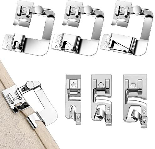 6 Stücke Nähfüße Edelstahl Nähfuß Set - 6 Größen Saum Presserfoot Für Brother Singer, W6, Elina, Janome - Silber Nähmaschinenfüße