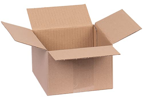 smiley pack 50 Stück Faltkartons 170 x 150 x 100 mm braun | Versandkarton aus Wellpappe 1 wellig – 17 x 15 x 10 cm – Pappkarton, Versandbox & Päckchen