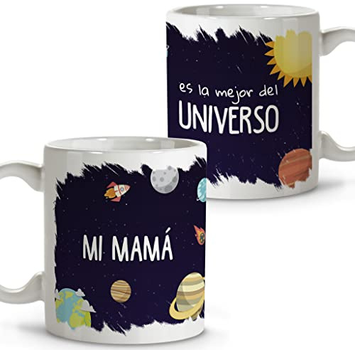 LolaPix Taza Mamá universo. Taza Abuela. Tazas Desayuno Originales. Taza Cerámica 330 ml. Regalos con Frases. Día de la Madre.
