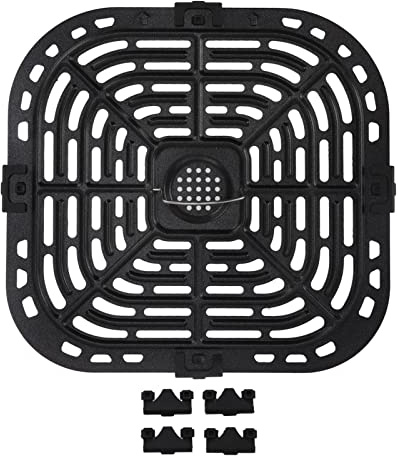 Riuulity Fryer Replacement Grill Pan, Replacement Tray Square, Instant Vortex Air Fryer Grill Pan Replacement Tray Steam Slice Square Fryer Replacement Crisper Plate Nonstick Coating