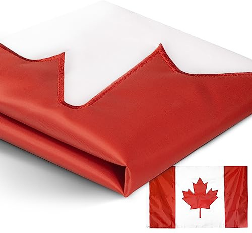 Anley EverStrong Series Drapeau du Canada 0,9 x 1,5 m en nylon très résistant – 4 rangées de points de verrouillage – Drapeaux de la bannière nationale canadienne avec œillets en laiton