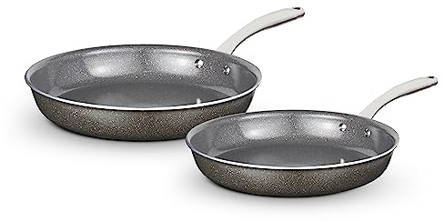 Tower Cerastone Pro Forged Aluminium 2 Piece Frying Pan Set with Riveted Steel Handles, 24 and 28cm, Non-Stick Coating, Graphite, T900202