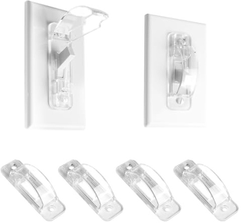 (Clear, 4 Pack) Wall Switch Guard, Child Proof Light Switch Plate Covers Protects Your Lights from being Accidentally Turned On or Off by Children and Adults