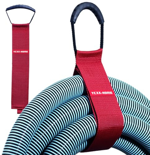Lot de 2 supports de rangement robustes avec crochet et boucle de rangement pour cordons de jardin, outils de natation ou de garage (rouge)