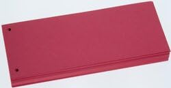 Trennstreifen rot, 10,5 x 22,8 cm, 190g/qm Karton, gelocht, 100 Stück
